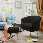 Fauteuil d'appoint avec ottoman, Fauteuil simple moderne rembourré, Fauteuil club confortable pour salon