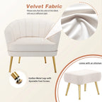 Fauteuil d'appoint avec ottoman, Fauteuil simple moderne rembourré, Fauteuil club confortable pour salon