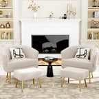 Fauteuil d'appoint avec ottoman, Fauteuil simple moderne rembourré, Fauteuil club confortable pour salon