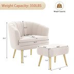 Fauteuil d'appoint avec ottoman, Fauteuil simple moderne rembourré, Fauteuil club confortable pour salon