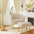 Fauteuil d'appoint avec ottoman, Fauteuil simple moderne rembourré, Fauteuil club confortable pour salon