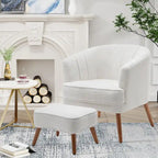 Fauteuil d'appoint avec ottoman, Fauteuil simple moderne rembourré, Fauteuil club confortable pour salon