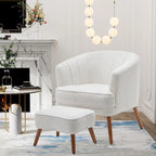 Fauteuil d'appoint avec ottoman, Fauteuil simple moderne rembourré, Fauteuil club confortable pour salon