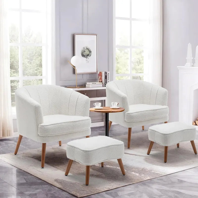 Fauteuil d'appoint avec ottoman, Fauteuil simple moderne rembourré, Fauteuil club confortable pour salon