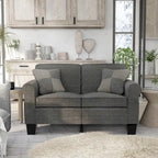 Causeuse rembourrée en tissu de lin contemporain par Furniture of America