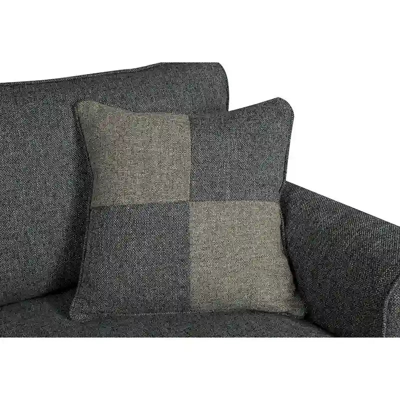 Causeuse rembourrée en tissu de lin contemporain par Furniture of America