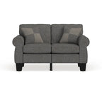 Causeuse rembourrée en tissu de lin contemporain par Furniture of America