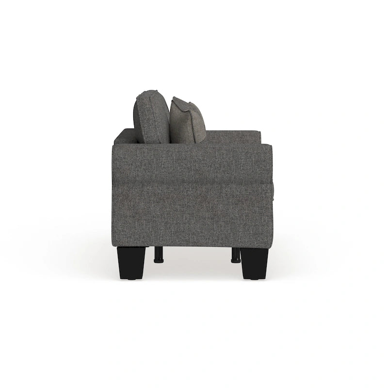 Causeuse rembourrée en tissu de lin contemporain par Furniture of America