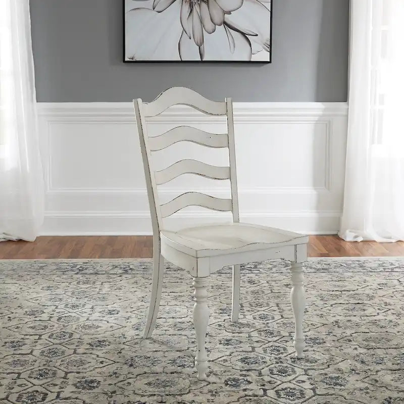 Table à manger à 6 pieds Magnolia Manor Antique White Weathered Bark