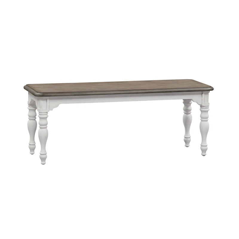 Table à manger à 6 pieds Magnolia Manor Antique White Weathered Bark