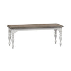 Table à manger à 6 pieds Magnolia Manor Antique White Weathered Bark