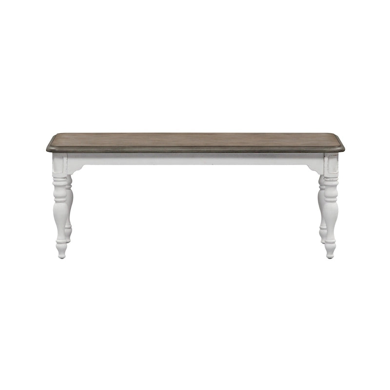 Table à manger à 6 pieds Magnolia Manor Antique White Weathered Bark