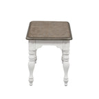 Table à manger à 6 pieds Magnolia Manor Antique White Weathered Bark
