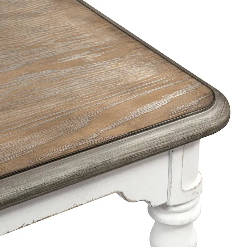 Table à manger à 6 pieds Magnolia Manor Antique White Weathered Bark
