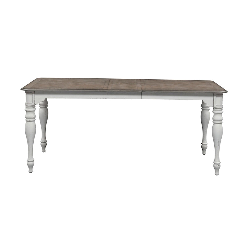 Table à manger à 6 pieds Magnolia Manor Antique White Weathered Bark