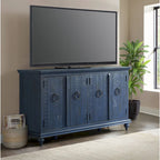 Meuble console TV Central Park en bois massif à 4 portes de 165 cm – 89 cm de haut x 165 cm de large x 46 cm de profondeur