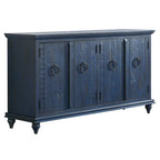 Meuble console TV Central Park en bois massif à 4 portes de 165 cm – 89 cm de haut x 165 cm de large x 46 cm de profondeur