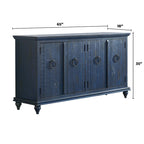 Meuble console TV Central Park en bois massif à 4 portes de 165 cm – 89 cm de haut x 165 cm de large x 46 cm de profondeur