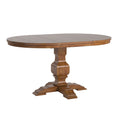 Table de salle à manger ovale en bois massif bicolore