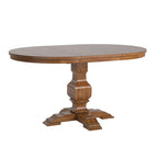Table de salle à manger ovale en bois massif bicolore
