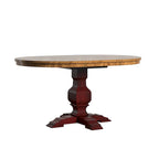 Table de salle à manger ovale en bois massif bicolore