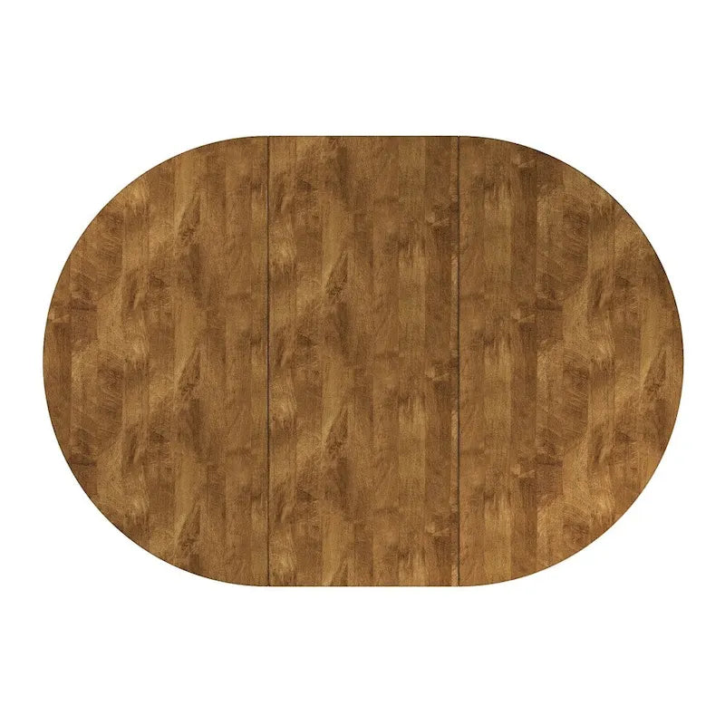 Table de salle à manger ovale en bois massif bicolore