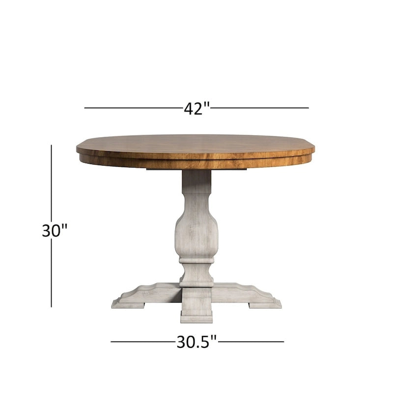 Table de salle à manger ovale en bois massif bicolore