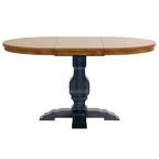 Table de salle à manger ovale en bois massif bicolore