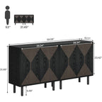 Buffet de salle à manger 58 pouces avec portes, meuble de rangement autoportant