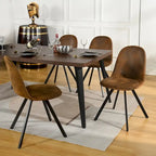 Chaise de salle à manger lot de 4 en tissu suédine avec pieds en métal noir
