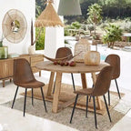 Chaise de salle à manger lot de 4 en tissu suédine avec pieds en métal noir