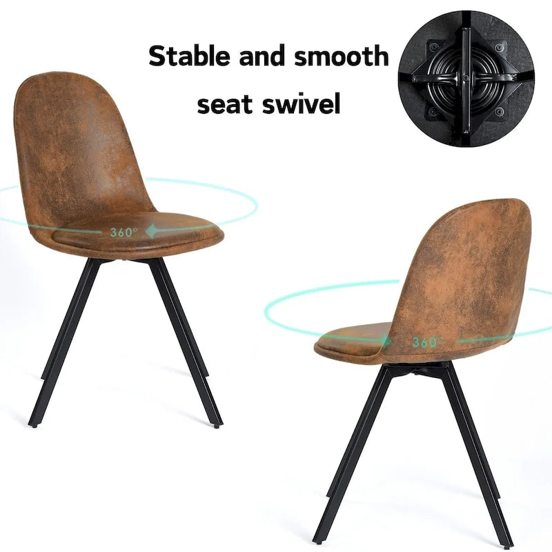 Chaise de salle à manger lot de 4 en tissu suédine avec pieds en métal noir