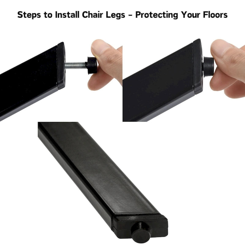 Chaise de salle à manger lot de 4 en tissu suédine avec pieds en métal noir