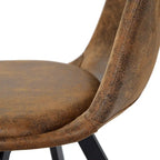 Chaise de salle à manger lot de 4 en tissu suédine avec pieds en métal noir