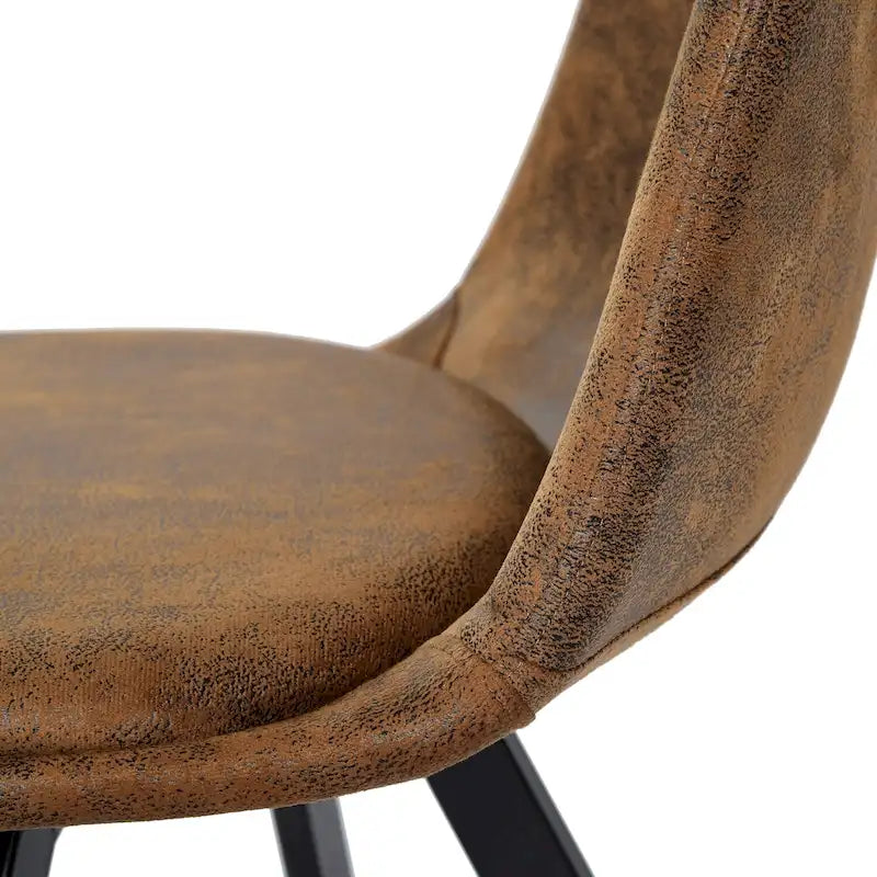 Chaise de salle à manger lot de 4 en tissu suédine avec pieds en métal noir