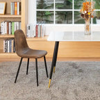 Chaise de salle à manger lot de 4 en tissu suédine avec pieds en métal noir