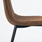Chaise de salle à manger lot de 4 en tissu suédine avec pieds en métal noir
