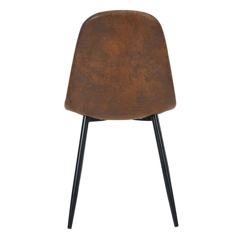Chaise de salle à manger lot de 4 en tissu suédine avec pieds en métal noir