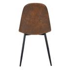 Chaise de salle à manger lot de 4 en tissu suédine avec pieds en métal noir