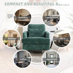 Fauteuil Chenille Rembourré en Bois Style Mid-Century pour Salon