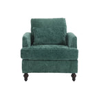 Fauteuil Chenille Rembourré en Bois Style Mid-Century pour Salon
