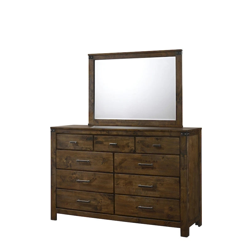 6 Piece Brown Ructic Panel Bedroom