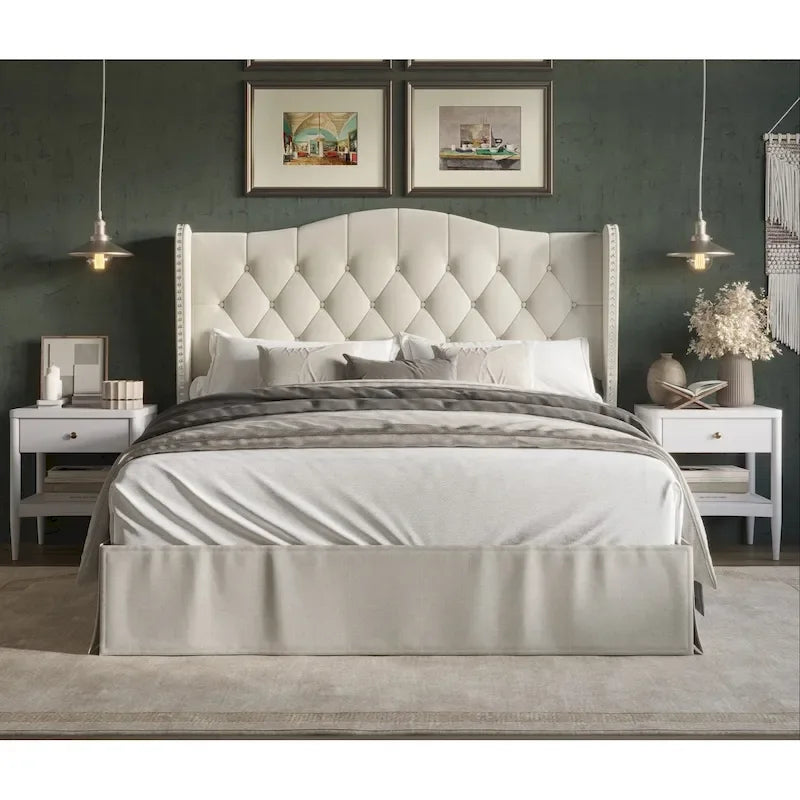 Tufted Upholstered Platform Bed