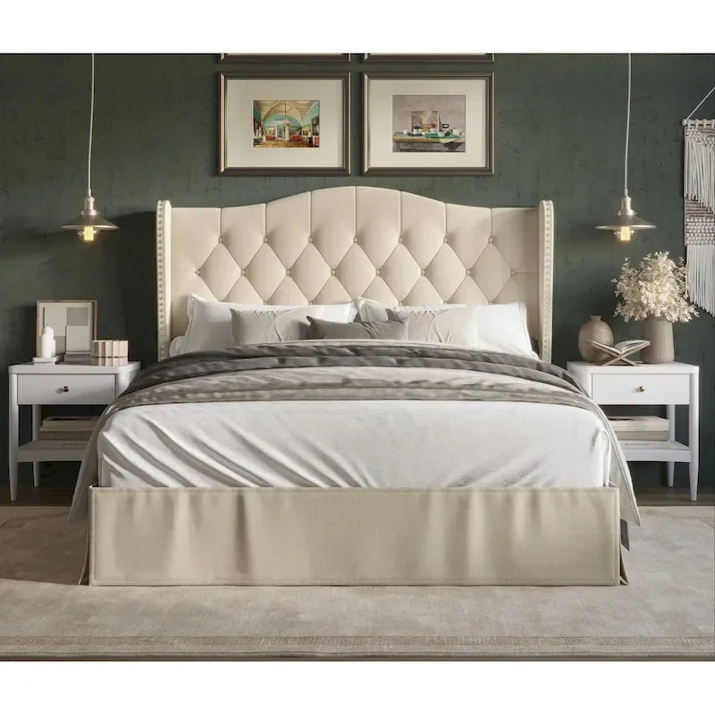 Tufted Upholstered Platform Bed