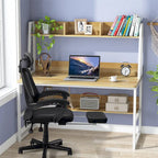 Bureau d'ordinateur de 47 pouces avec huche et étagère, bureau d'ordinateur à domicile