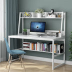 Bureau d'ordinateur de 47 pouces avec huche et étagère, bureau d'ordinateur à domicile