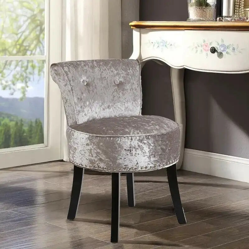 27.5 Tall Solid Wood Vanity Stool Chair - 27.5 H X 19 W X 11.8 D