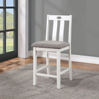 Table et chaises de bar cinq pièces en bois blanc de style transitionnel
