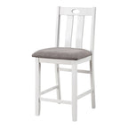 Table et chaises de bar cinq pièces en bois blanc de style transitionnel