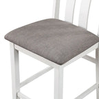 Table et chaises de bar cinq pièces en bois blanc de style transitionnel